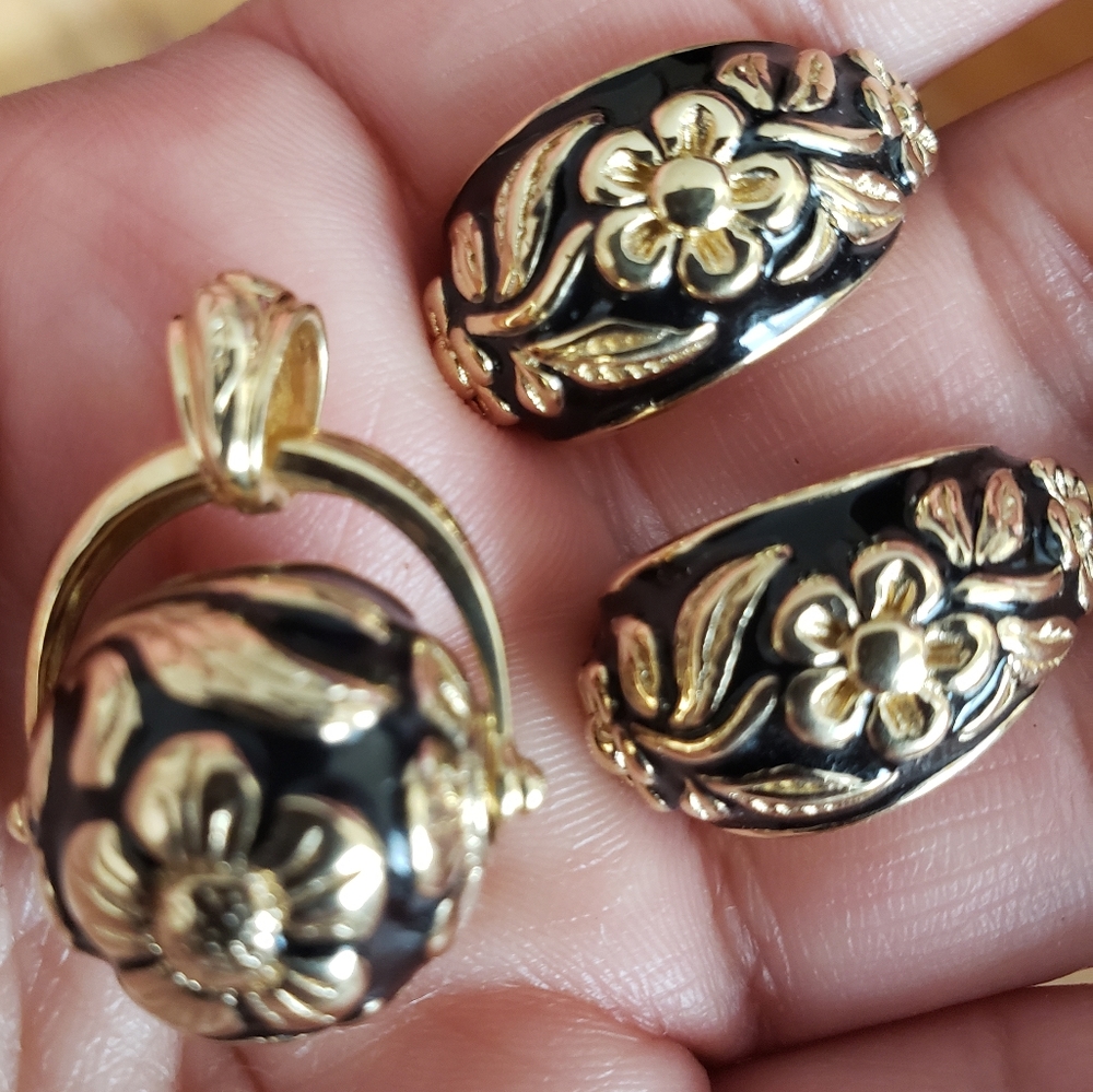 14k earring pendant set